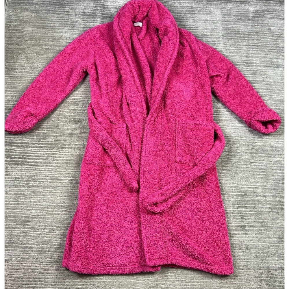 Alexander Del Rossa Robe‎ Womens S/M Pink Belted Plush Polyester Pockets